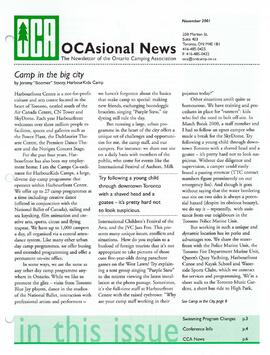 OCAsional News: The Newsletter of the Ontario Camping Association
