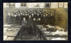 Students and teacher in a classroom in Lakefield, Ontario