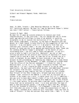 Transcriptions of letters written to John B. Robinson
