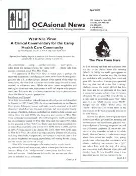 OCAsional News: The Newsletter of the Ontario Camping Association, with inserts