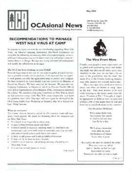 OCAsional News: The Newsletter of the Ontario Camping Association, with inserts